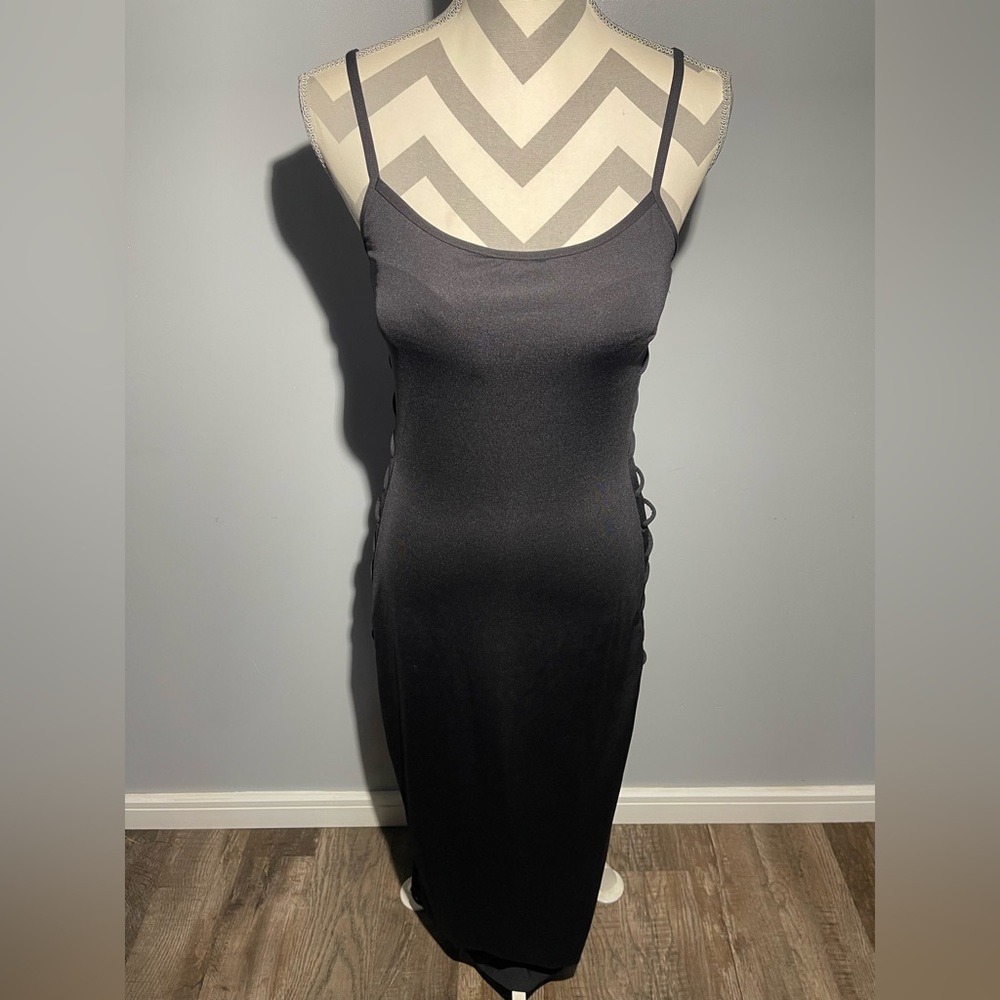Shape FX Charcoal Spaghetti Strap Midi Dress